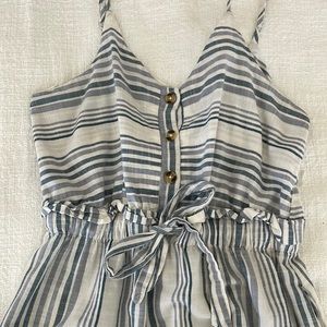 White blue stripped dress